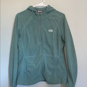 North Face long sleeve jacket with hood.